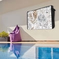 thumbnail image 6 of Outdoor TV Cover 60 to 65 Inches, Pastoral Vintage Watercolor Leaves Botanical Farmhouse Waterproof and Weatherproof TV Cover with Remote Control Pocket, Flat Screen TV Cover Protector for Outside TV, 6 of 6