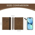 thumbnail image 2 of Personalized Name Passport Holder Cover Wallet RFID Blocking Leather Card Case Customized Initials Text Passport Book Travel Essentials Vacation Luggage for Men Women, Gift for Mother's Day,Brown, 2 of 6