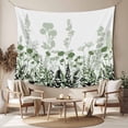 thumbnail image 2 of Green Floral Tapestry for Bedroom Wall Hanging Tapestry, Spring Flowers Herb Silhouette Farmhouse Ceiling Backdrop Tapestries Poster Blanket Wall Decor for Teens Room Living Room Dorm 59" x 79", 2 of 8