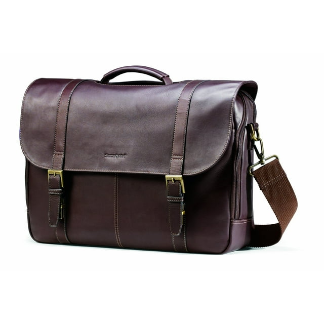 Bandolera Samsonite de piel colombiana, color marrón, 1,3 kg