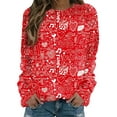 thumbnail image 1 of Seyurigaoka Valentine's Day Women Casual Sweater, Long Sleeve Round Neck Loose Autumn Pullover Tops, 1 of 5