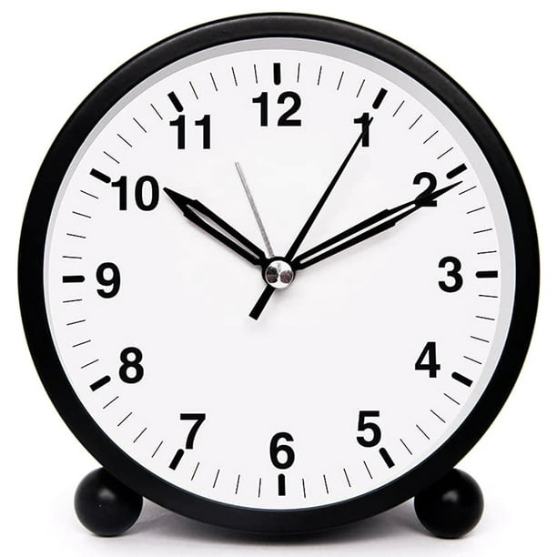 Alarm Clocks Bedside Non Ticking Battery Powered Table Clocks Luminous Small Clock,Suitable for
