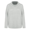 thumbnail image 4 of Offres Articles! Aqestyerly Cardigan à Capuche pour Femmes Mode Décontractée Solide Confortable Chandail à Col Roulé à Manches Longues, 4 of 9