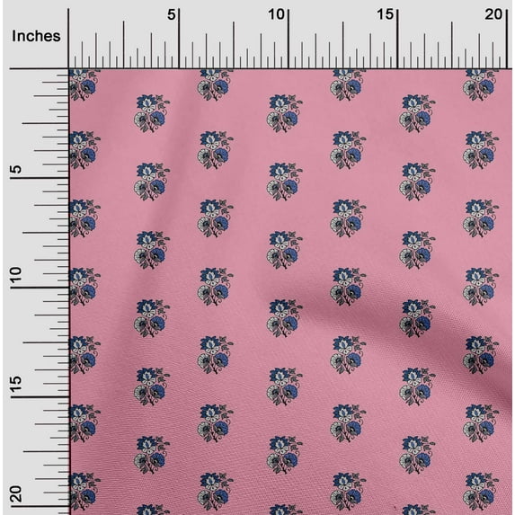 oneOone Viscose Jersey Fabric Floral Block Print Fabric By Yard 60 Inch Wide