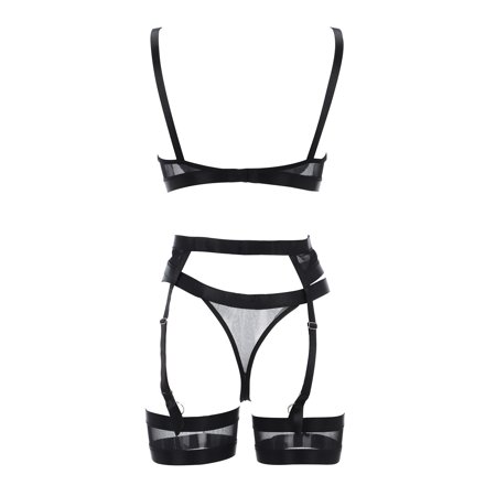 

dmqupv Woman s Lingerie Women Fashion Underwear Lingerie Sling Hollow Mesh Suspenders Pregnancy Pajama Set Christmas Black Small