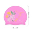 thumbnail image 4 of Unique Bargains 1 Pc Waterproof Morning Glory Pattern Swim Cap Pink Yellow, 4 of 6