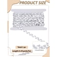 thumbnail image 2 of 5.47 Yards(5m) Silver Polyester Paillette Lace Ribbon Sequin Ribbon Trim Sewing Laces Fabric Trim for Wedding Applique Dress Bridal Curtain DIY Sewing Craft Supply 5/8 inch(15mm) Silver, 2 of 3
