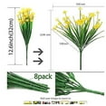 thumbnail image 3 of 8PCS Artificial Flowers Outdoor UV Resistant Plants, 8 Branches Faux Plastic Corn-flower Greenery Shrubs Plants Indoor Outside Hanging Planter Kitchen Home Wedding Office Garden Decor (Yellow), 3 of 3