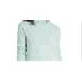 thumbnail image 2 of Vince Camuto Womens Cable-Stitch Pullover Sweater, Green, Medium, 2 of 3
