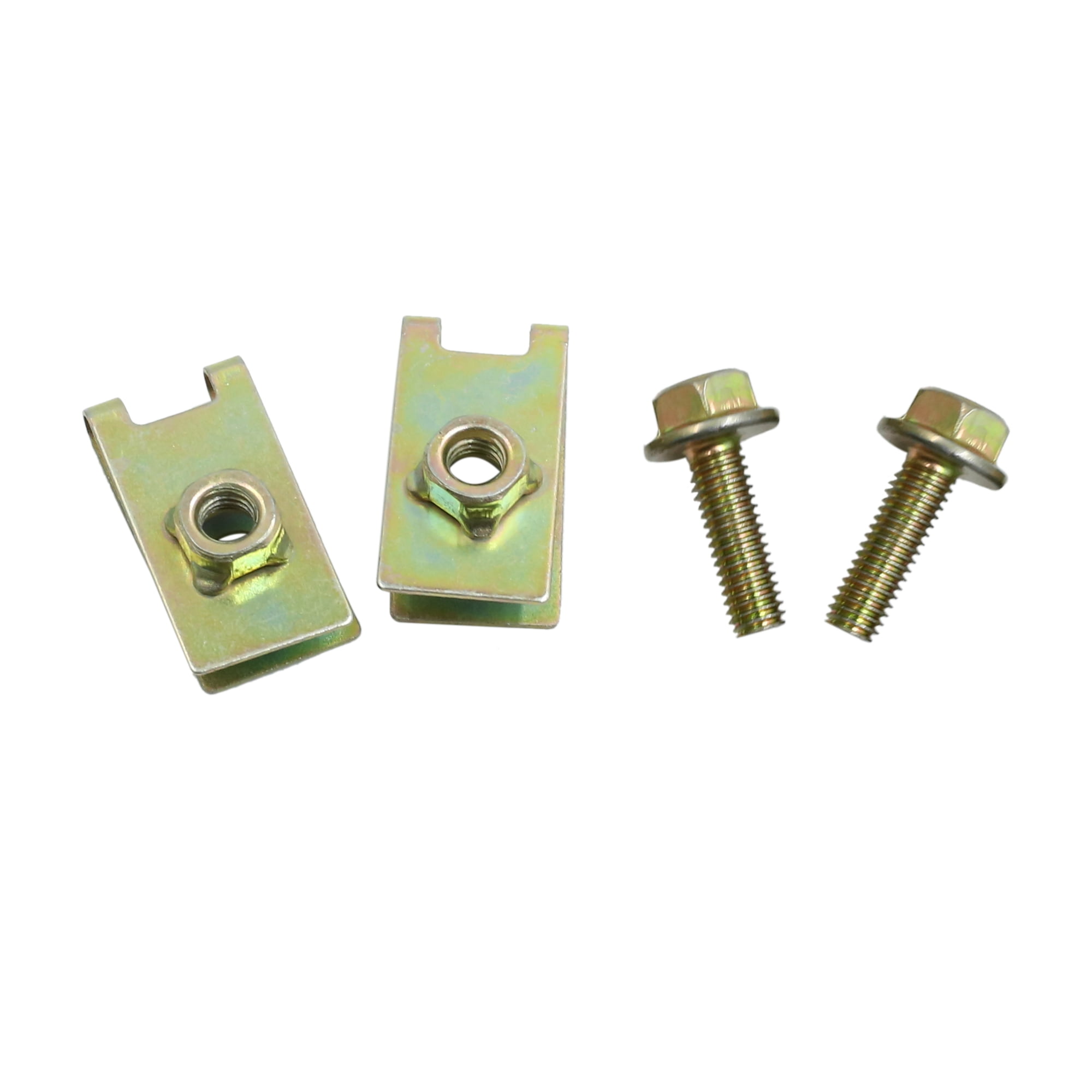 2pcs Metal Utype Clip with Screws Car Fender Trim Panel Nuts Fastener