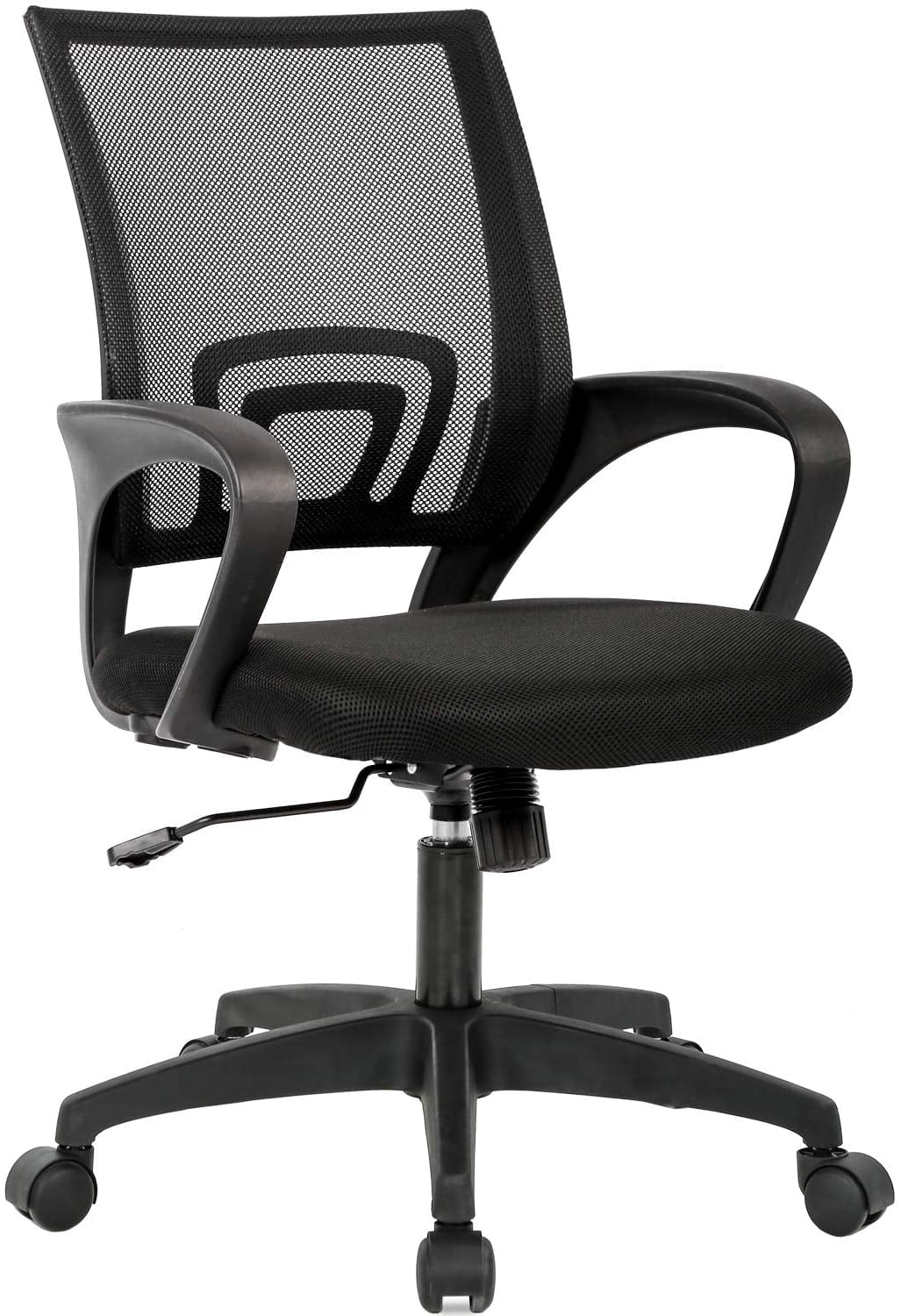 Farini Ergonomic Office Chair Mid-Back Mesh Executive Swivel Desk Chair with Lumbar Support Adjustable Height Arm Black 