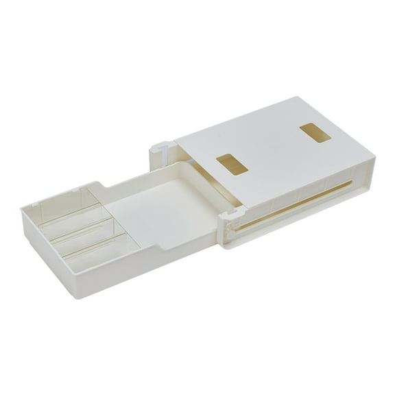 Under Desk Drawer Storage Box Wide Expandable Selfadhesive Drawer Hidden Drawer Storage Box Storage Set Suitable For Office School Home Desk White Storage Case,White,Plastic