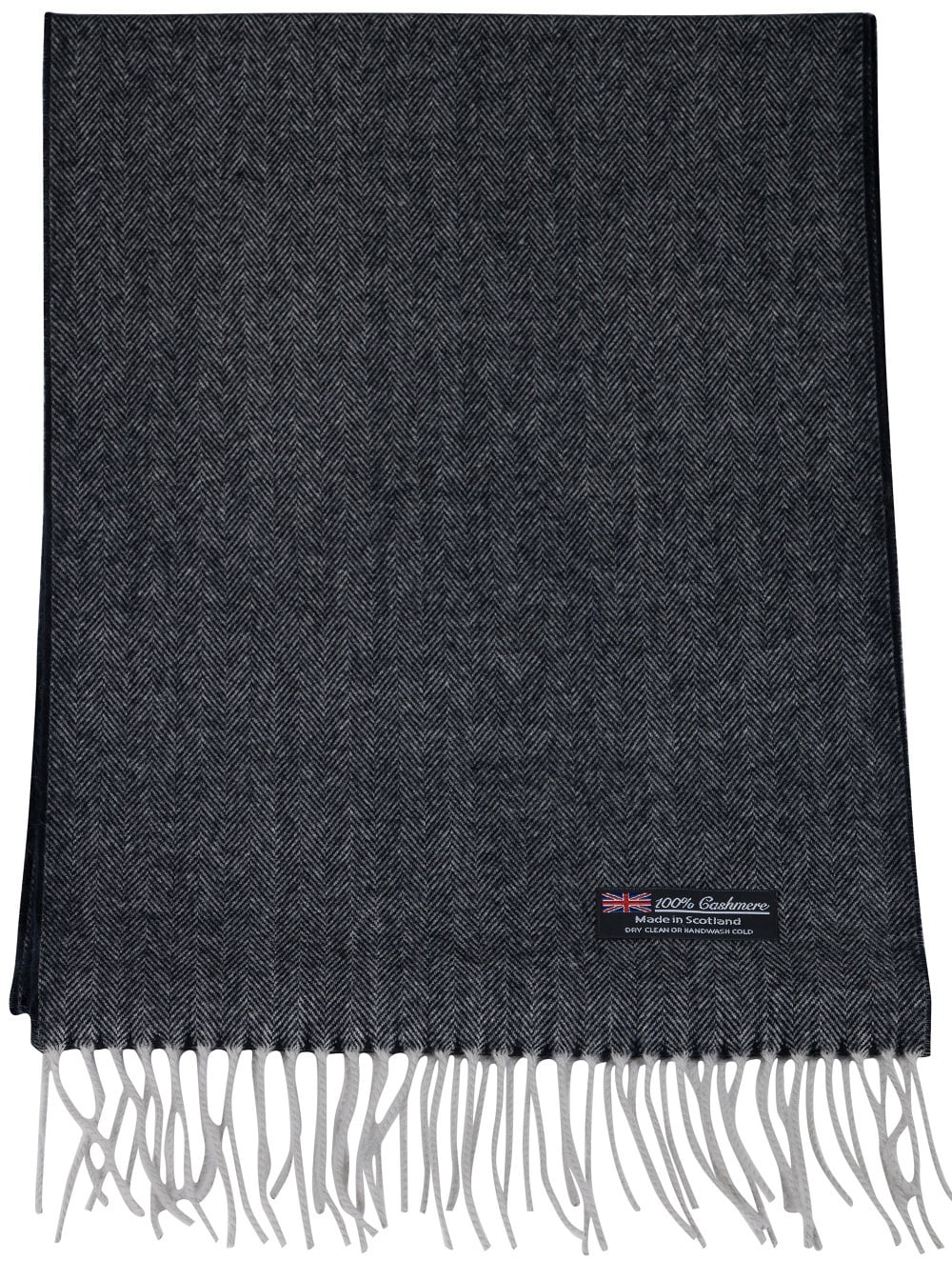 NEW 100% CASHMERE SCARF Scotland Soft Wool Wrap Plaid Check Grays Black MEN 