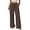 Brown, variant on Wide Leg Pants for Women Flowy Palazzo Drawstring Elastic Waist Trousers with Pockets Summer Beach Vacation Clothes