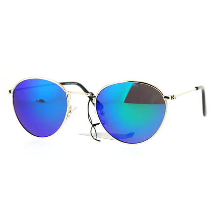 Womens 90s Color Mirror Boyfriend Style Sitcom Star Sunglasses Silver Teal