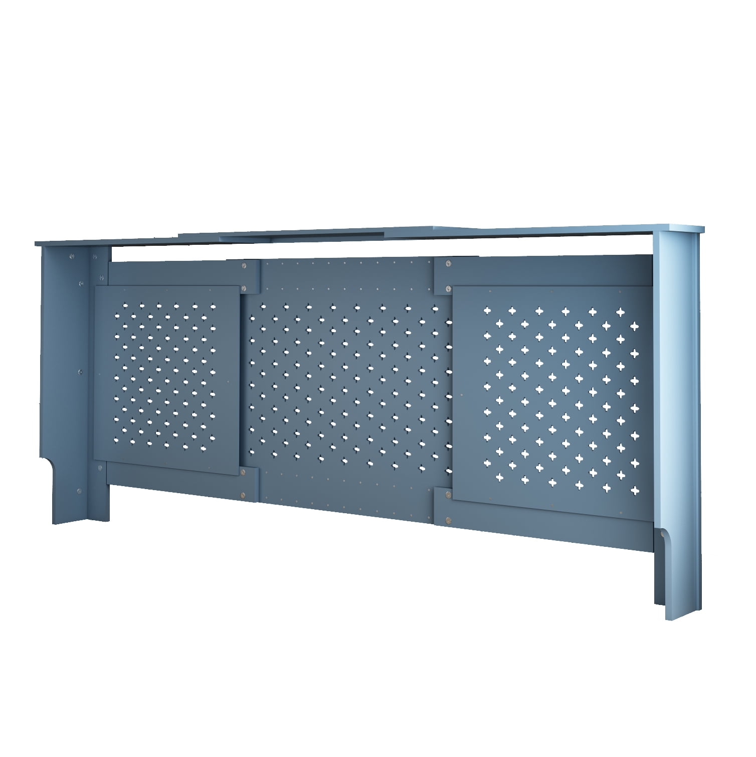 MDF Radiator Cover, Adjustable Width 54.75-80 in, Light Gray, 32.8 in High