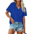 thumbnail image 4 of SHITINN Womens T Shirts V Neck Short Sleeve Summer Tops Casual Basic Tees 2025 Trendy Womens Short Sleeve Blouses Women Shirts Tops for Women Trendy Summer, 4 of 9