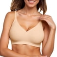 thumbnail image 1 of Sujetador sin costuras y sin aros para mujer: fino, soporte suave, pecho grande, copa semi-fija, transpirable; tallas 70D/75A/75B para uso informal., 1 of 5