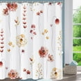 thumbnail image 2 of Floral Shower Curtain,Shower Curtains for Bathroom,Coral Beige Flower Shower Curtain Sets Leaf Shower Curtain Plants Modern White Fabric Waterproof Cloth Bathtub Curtains with Hooks 72x72 Inch, 2 of 6