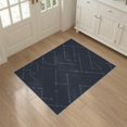 thumbnail image 3 of ODIKA 3'x5' Blue Dark Geometric Network Washable Area Rug Abstract Interconnected Grid System Modern Non-Slip, Flatweave, Easy Care for Hallway, Laundry Room, 3 of 7