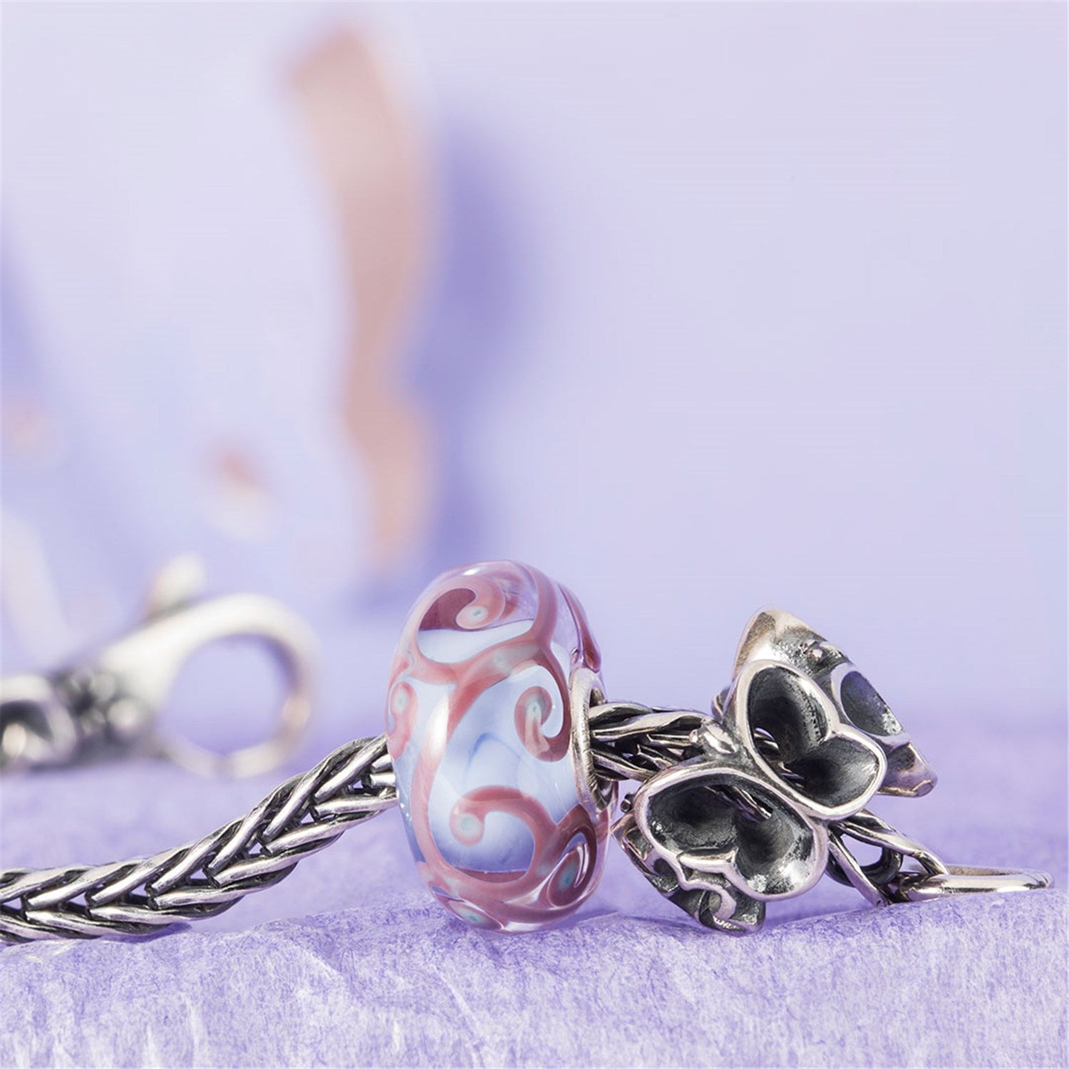 Trollbeads Flutter By Womens Charm Bracelet, Silver, Size 7.1"