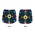 thumbnail image 3 of Susaid Colorful Mexican Flower Print Women's High Waisted Running Shorts Quick Dry Athletic Gym Track Workout Shorts Zip Pocket-Large, 3 of 7