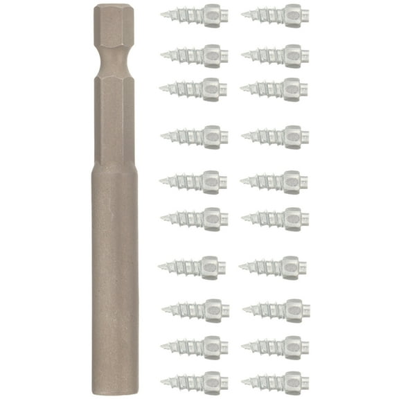 HOMEMAXS 20pcs Snow Screw Studs Anti Skid Tire Nails with Installation Tools for Most Tires Silver Steel