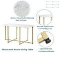 thumbnail image 3 of 7-Piece Dining Table and Chairs Set for 6, 55 Inch Faux Marble Dining Room Table Set with 6 Chairs, Compact Kitchen Table Set Breakfast Nook Set for Living Room Small Space, Golden+White, 3 of 7