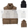 thumbnail image 3 of NominalSnug Women Cropped Puffer Vest Lightweight Sleeveless Padded Gilet Zip up Stand Collar Winter Warm Outerwear with Pockets, 3 of 7