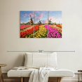 thumbnail image 2 of Elephant Stock Netherlands Tulips And Windmills Wall Art - Horizontal Multi Panel Canvas - Living Room Wall Decor - Nature Multi Panel - Gold And Beige Decor - 38" x 24", 2 of 4