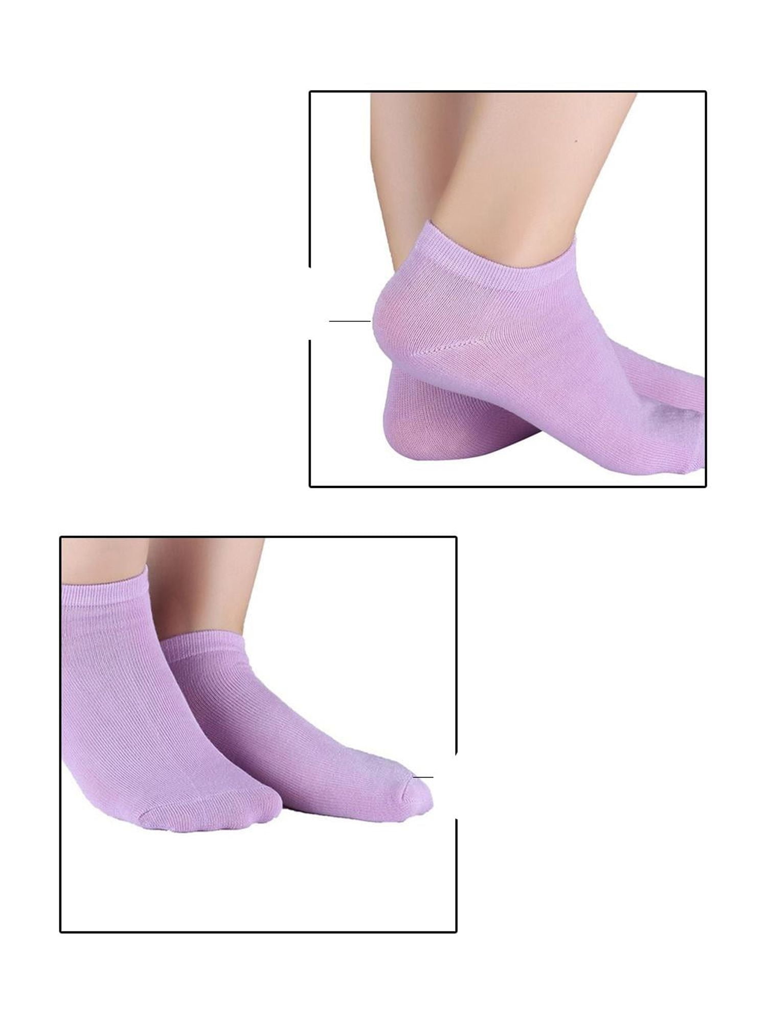 INSPIRE CHIC Women's 10 Pairs Stretch Breathable Cuffs Low Cut Ankle Socks Small Purple