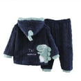 thumbnail image 3 of KYAIGUO Toddler Fleece Dinosaur Pjs 2 PCS Set for Kids Thickened Sleepwear Coat & Pants Hooded Outerwear for Boys Girls 6M-4Y, 3 of 8