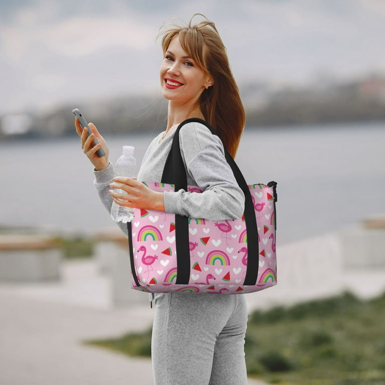 Cute pink flamingo Travel Bag Overnight Bag Weekender Bags for Women Carry On Duffle Bags for Travel Personal Item Travel Bag Sport Gym Bag for Men Walmart