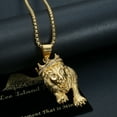 thumbnail image 4 of NEGS 18K Gold Plated Lion King Head with Crown Pendant 24'' Chain Punk Rock Hip Hop Viking Stainless Steel Necklace for Men, 4 of 8