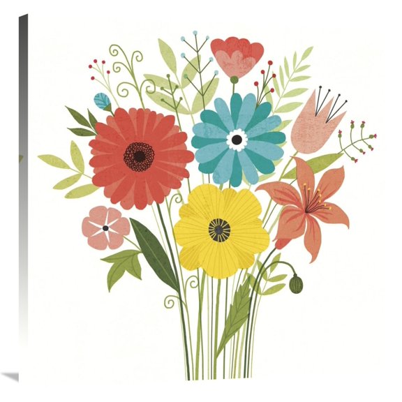 Global Gallery's 'Seaside Bouquet III' By Michael Mullan Stretched Canvas Wall Art