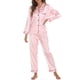 thumbnail image 1 of Pijamas Mujer, Conjunto de pijamas para mujer, manga larga, satén suave, cuello con muescas, botones Abody Rosa-C/Medio, 1 of 6