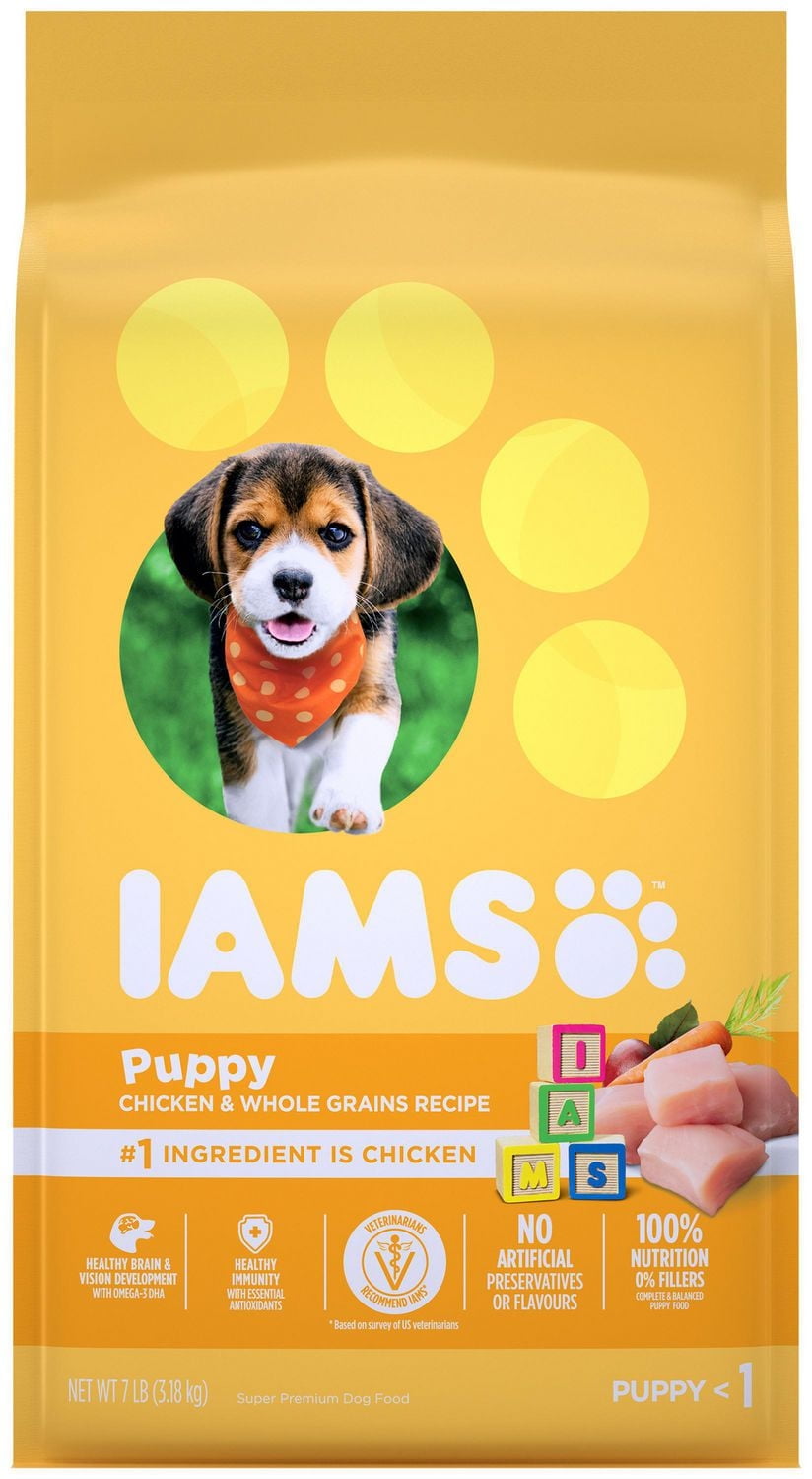 Nourriture sèche pour chiots Iams Recette avec poulet et grains entiers 1,5-6,8 kg