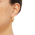 thumbnail image 3 of Women's Welry 25mm Wide Tube Hoop Earrings in 14kt Yellow Gold, 3 of 3