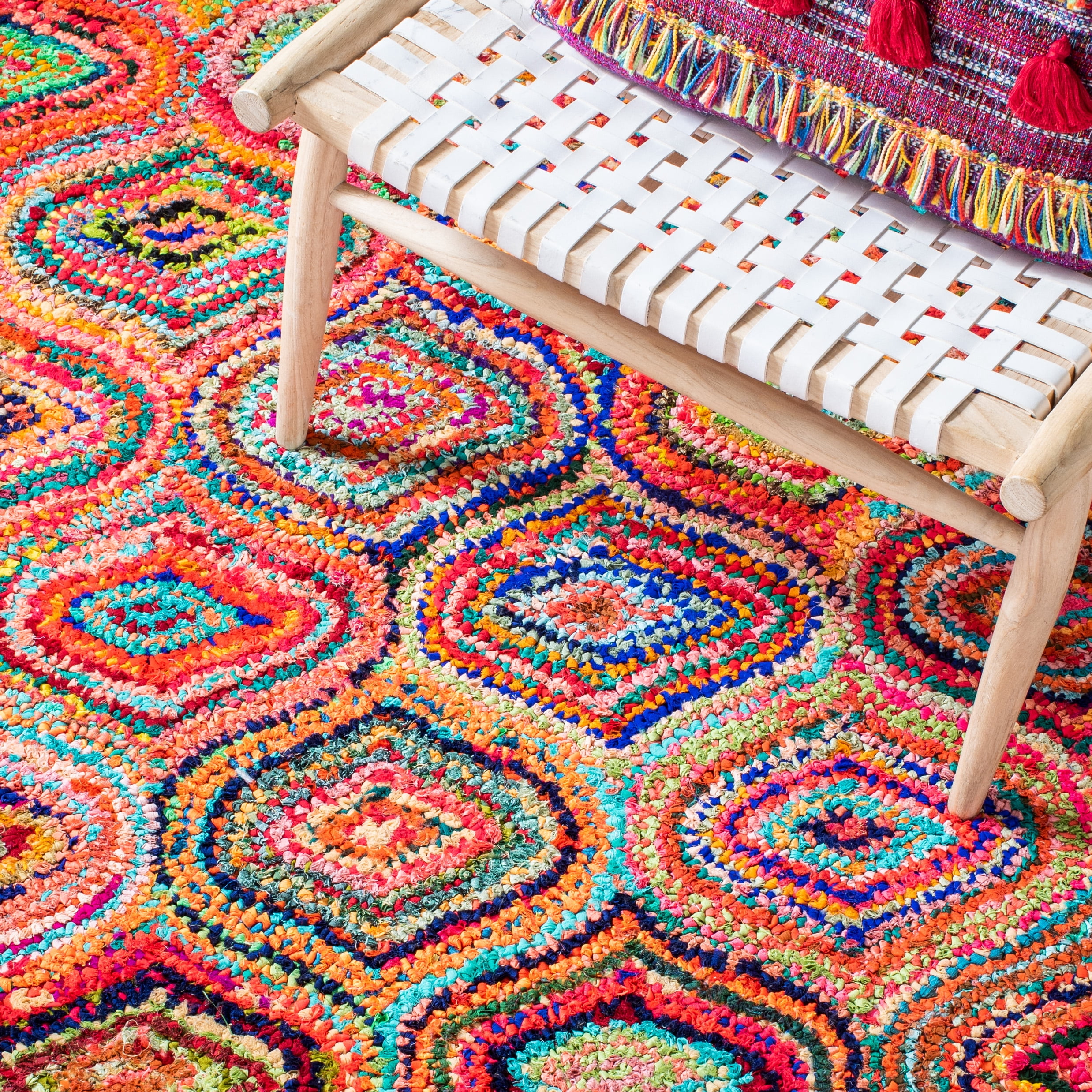 SAFAVIEH Nantucket Valerie Abstract Runner Rug, Yellow/Multi, 2'3" x 9'