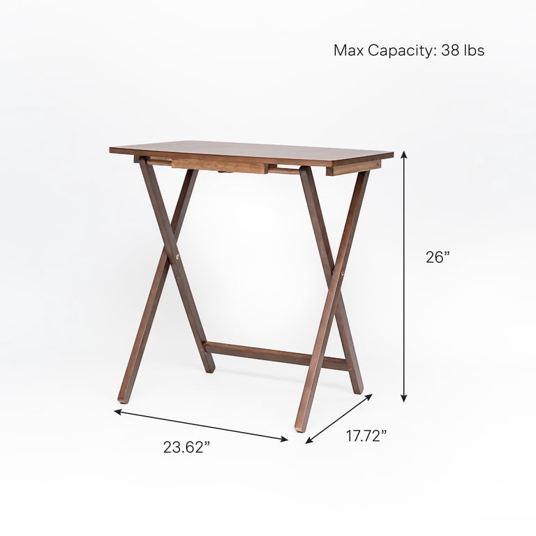 Mainstays XL Oversized 5-Piece Rubberwood Folding TV Tray Table