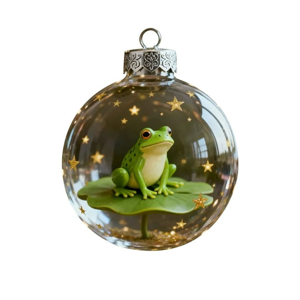 Colgantes de acrílico, decoraciones navideñas, exquisitas ranas navideñas, adornos colgantes planos de acrílico, decoración del hogar, adornos colgantes planos, decoración colgante, decoraciones de ja