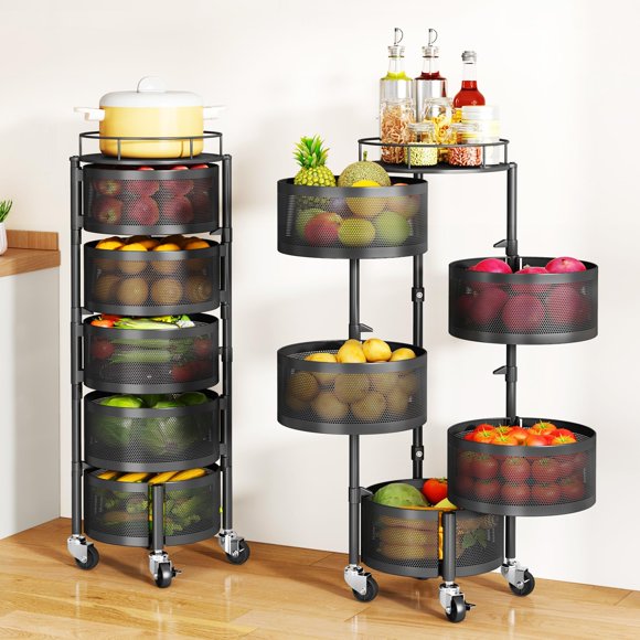 Cesta de almacenamiento giratoria para frutas y verduras SAYZH de 5 niveles