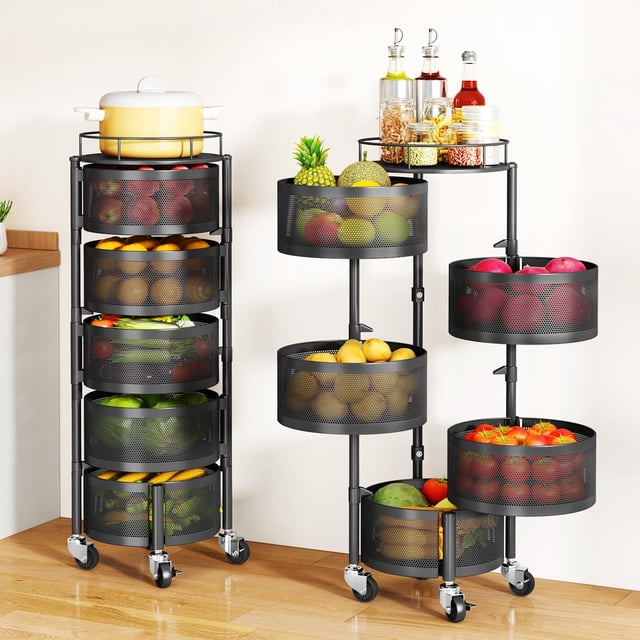 Cesta de almacenamiento giratoria para frutas y verduras SAYZH de 5 niveles