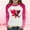 Pink, variant on Girls Long Sleeve Heart Print Shirt - Soft Stretchy Raglan Top Pink & White for Kids 4-14 Years, Valentine's Day Casual Wear,Size 14 T