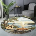 thumbnail image 6 of Round Area Rug, Guitar Firepit 1 Non-Slip Floor Mat, Soft Washable Carpet for Living Room Bedroom Decor 24 Inch, 6 of 6
