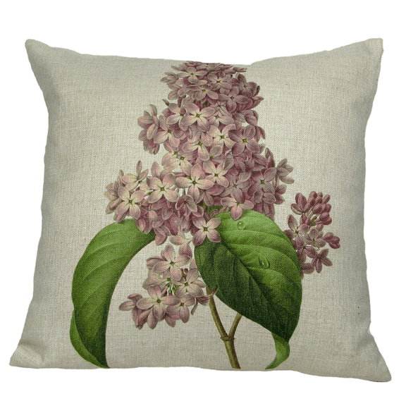 Golden Hill Studio 18" Purple and Green Square Lilac Throw Pillow Cover