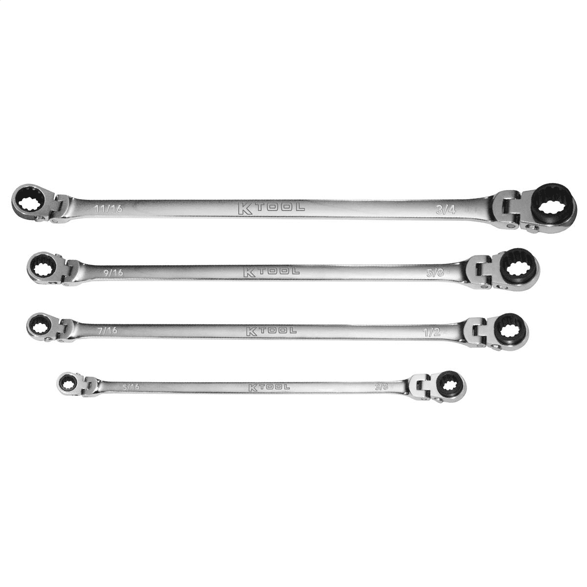 K Tool International KTIXDRF7 extra long rotating head ratcheting wrench set