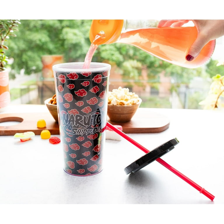 NARUTO 空き缶セット キャンディ缶 Naruto Shippuden Akatsuki 20-Ounce Carnival Cup With Lid and Straw