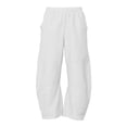thumbnail image 5 of GUACER Womens Wide Leg Cargo Pants High Waisted Elastic Casual Trousers with Knee Detail Streetwear Fashion Pants, 5 of 7