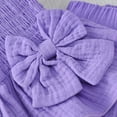 thumbnail image 6 of Zanarzt Toddler Girl Clothes Summer Outfits Set Toddler Girl Summer 2Pcs Outfit Set Sleeveless Ruffle Top with Cotton Pants Solid Color Clothes Back to School Clothes Purple,6-9 Months, 6 of 7